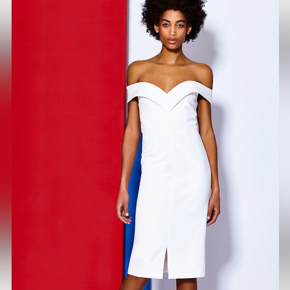 Alice + Olivia Luana Off the Shoulder Sheath Dress sz 12